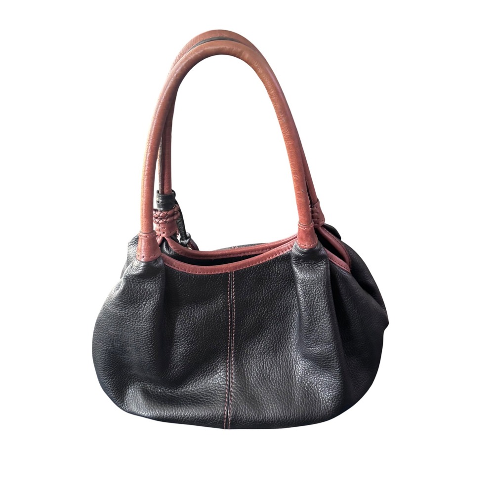 Brighton Tatum London groove Black Pebbled Slouchy Leather HOBO Shoulder Bag EUC - Picture 11 of 14
